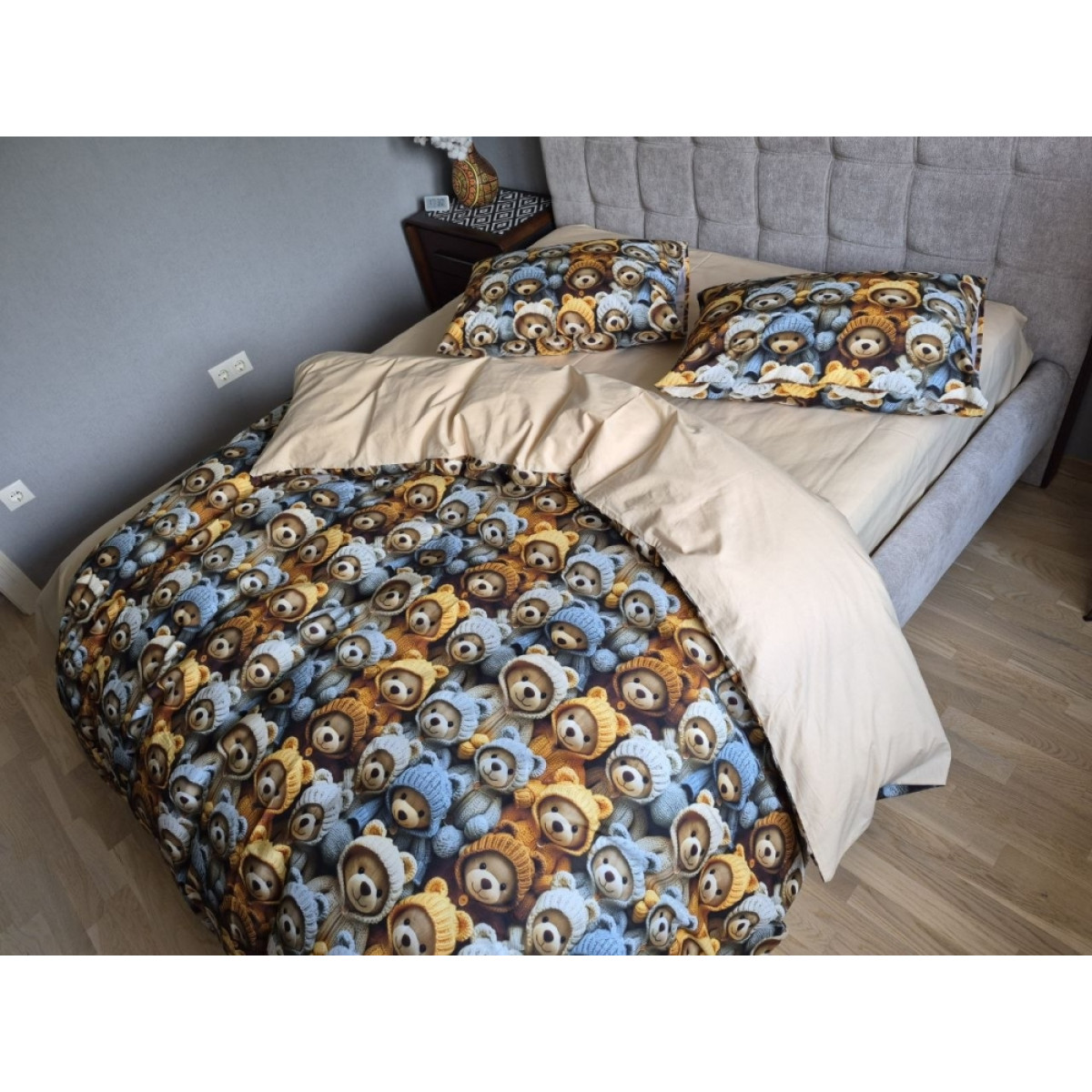 Постільна білизна 100% бавовна cotton 5D Стиляги+Бежевий